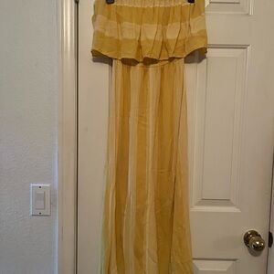 Yellow Striped Maxi Dress